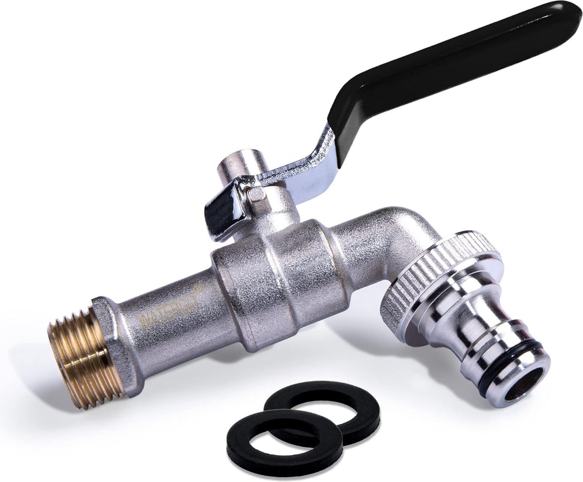 Robinet Double De Jardin 1/2,Robinet Cuve 1000l Adaptateur De RéServoir D'Eau Ibc Robinet Recuperateur Eau De Pluie,Double Robinet - Jardin