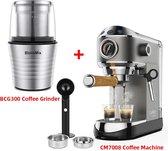 Mima® Koffiezetapparaat- Bonen Vers Malen- Koffiemachine-Koffiemolen- Silver- Melkopschuimer-Pistonmachine Koffie- Espressomachine