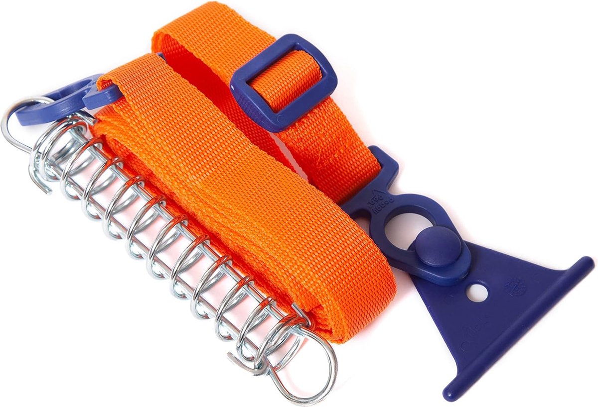 COM-FOUR® 6-delige stormbandenset met haringen, veer, riem en harentrekker - stormbanden voor