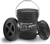 Cleandetail Auto Wasemmer Met Grit Guard 20 Liter - Voor Auto & Motor - Detailing Bucket With Grit Guard - Schroefdeksel - Washbucket - Grit Guard - Deksel - auto wasemmer