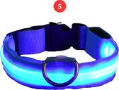 Livano Hondenhalsband Led - Lichtgevend - Verlichte Halsband - Lichtgevende Halsband - Hond - Kat - Lampje - Oplaadbaar - Blauw S