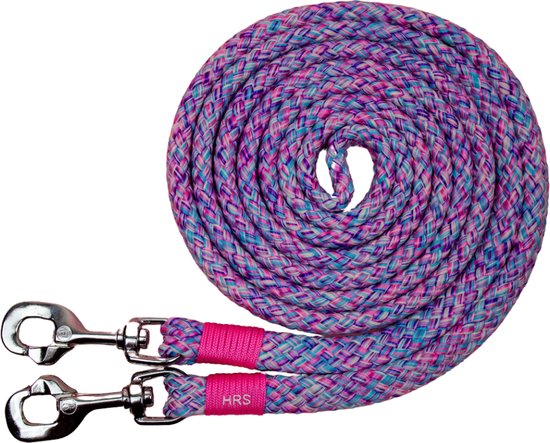 Teugels met afwerking rozemix/roze maat Cob/full (3 meter) | roze, paars, sturen, touwproducten, paard