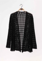 Dames vest Gea effen zwart met lange mouwen maat M/L