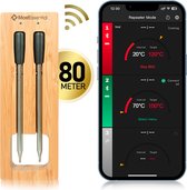 MostEssential Smart Vleesthermometer - Draadloos - 80M Bereik - 36 Uur Werktijd - Bluetooth 5.2 - 2000mAh Batterij - Double Probe Edition