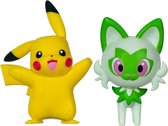 Pokémon - Pikachu & Sprigatito - Figurines d'action de combat Jazwares