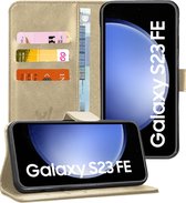 Hoesje geschikt voor Samsung Galaxy S23 FE - Portemonnee Book Case Goud