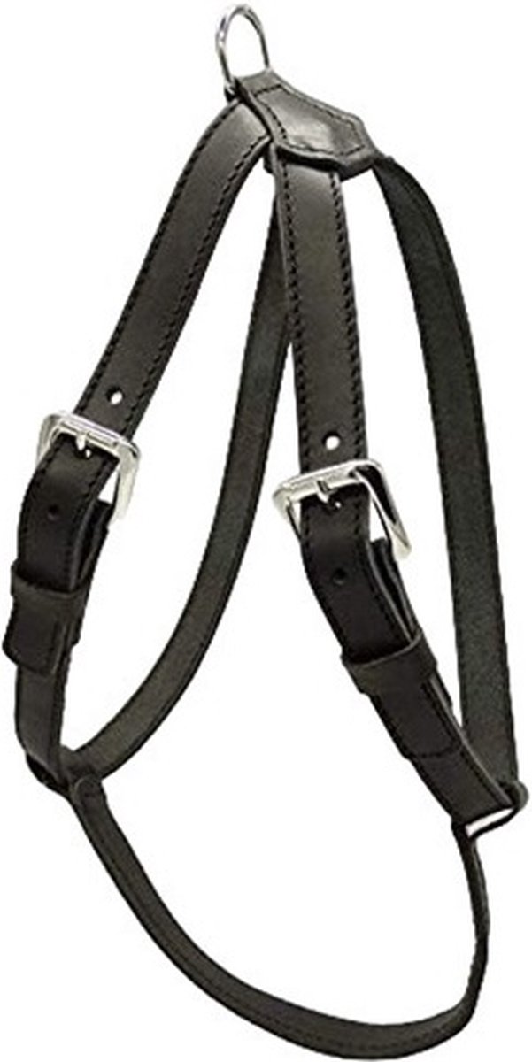 ALOKÉ Harnas / Hondentuig - Leder - Zwart - L - Halsomtrek: 68 - 72 cm - Borstomtrek: 78 - 82 cm (GELIEVE ALVORENS BESTELLEN OPMETEN)