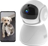 KAIZERS Huisdiercamera - Hondencamera - Petcam - 1080p - Werkt op WiFi - Beveiligingscamera - met App - Beweeg en Geluidsdetectie - Huisdier Camera