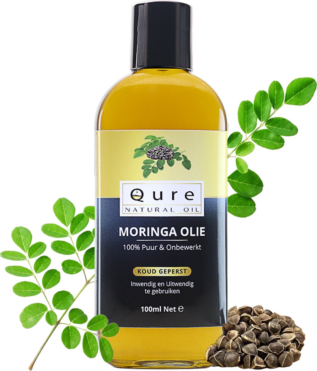 Moringa Olie 100ml | Biologisch | 100% Puur & Onbewerkt | Moringazaadolie voor huid, haar en lichaam