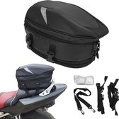 Waterdichte multifunctionele bagagetas/zittas voor motorfiets, van PU-leer, opslag voor motorhelm en andere, 18,5 liter