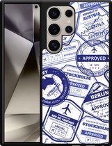 Cazy Hardcase Hoesje geschikt voor Samsung Galaxy S24 Ultra Paspoort Stempels