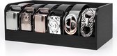 Zwarte Riem Organizer Doos - 6 Grid Donker Bamboe Houten Riem Rek voor Kast, Lade en Kledingkast - Natuurlijke Riem Display Kast voor Heren & Dames - Container voor Accessoires, Horloges