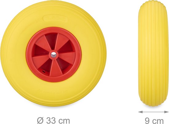 kruiwagenwiel - 3.50-6 - massief rubber - kunststof velg - anti-lek - tot 100 kg — afbeelding 2