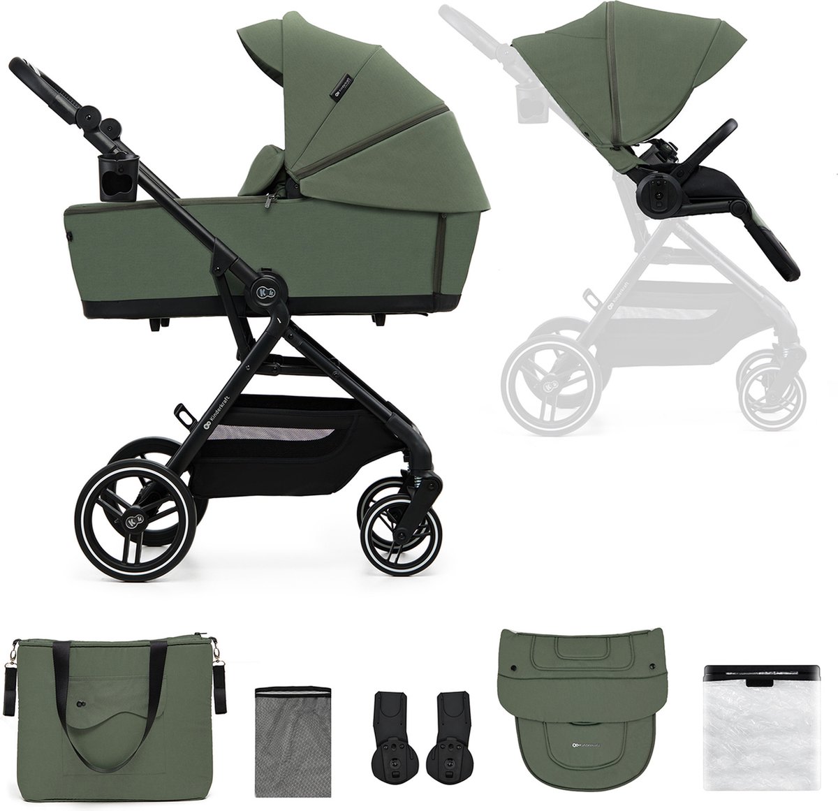 Kinderkraft YOXI 2-in-1 Kinderwagen - Van Geboorte tot 27