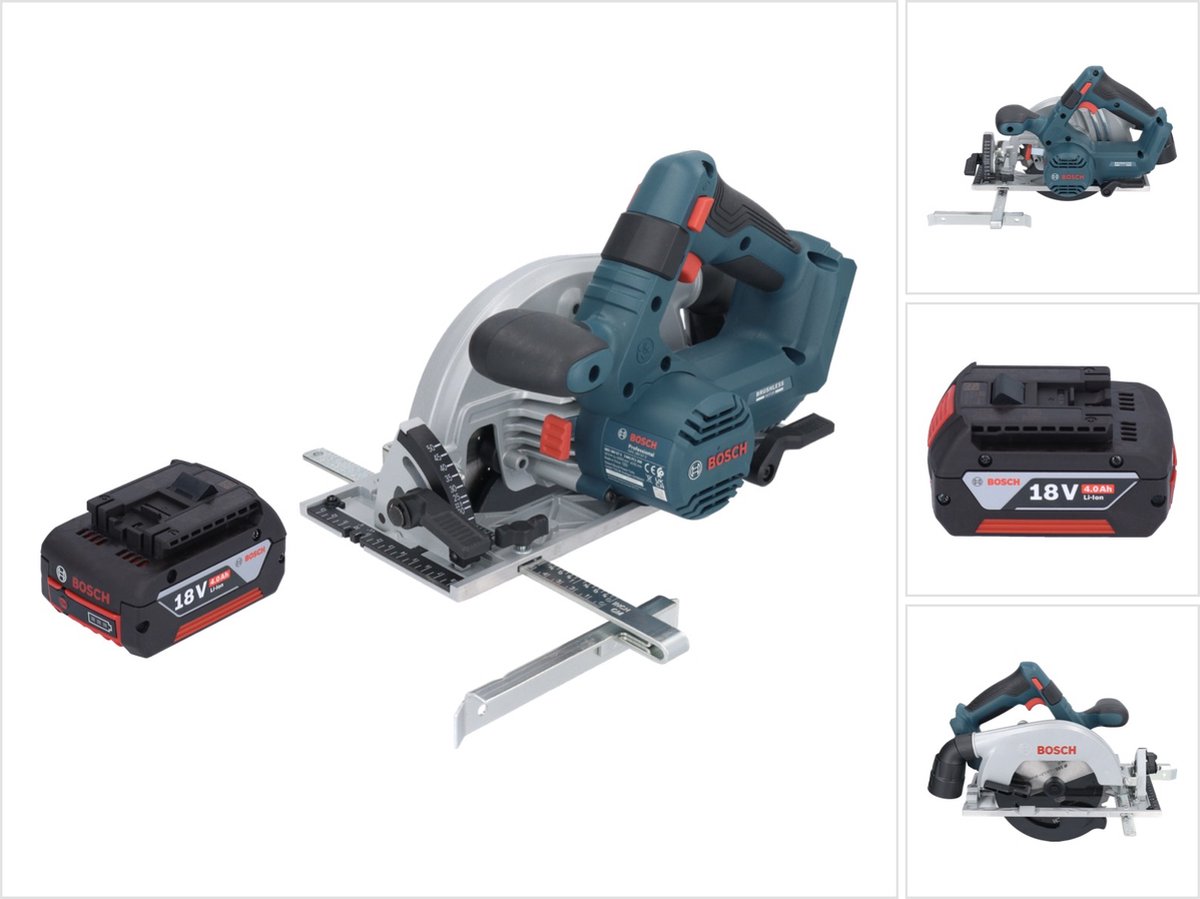 Bosch GKS 18V-57-2 Professional accu-handcirkelzaag 18 V 165 mm borstelloos + 1x accu 4,0 Ah - zonder oplader
