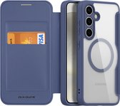 Dux Ducis - Telefoonhoesje geschikt voor Samsung Galaxy S24 Plus - Hoesje geschikt voor Magsafe Magneet - Skin X Pro Book Case Series - Donker Blauw
