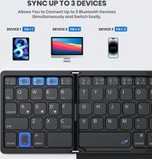 Opvouwbaar Bluetooth Toetsenbord Oplaadbaar Bluetooth Toetsenbord Met Groot Touchpad Tri-Opvouwbaar Ultra Slank Reistoetsenbord