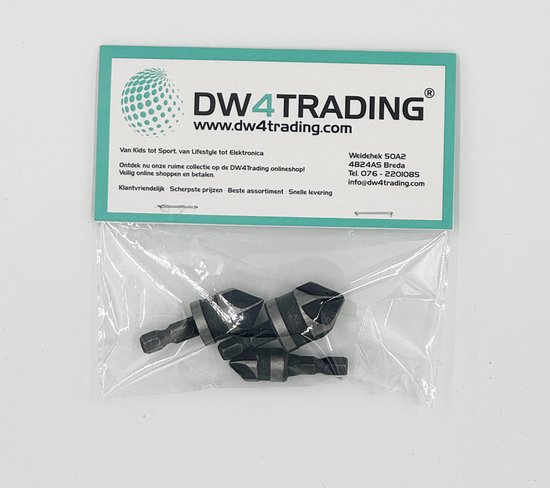 DW4Trading Verzinkboor Set van 3 met 6-kant - Schacht 12, 16 en 19mm - DW4Trading
