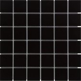 The Mosaic Factory Barcelona - Wandtegels - Mozaïektegel - 30.9x30.9x0.6cm - Zwart - Mat - 0.95m²/10 Stuks