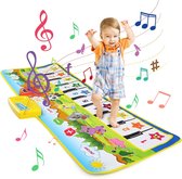 LEADSTAR Muziekmat- Speelgoed Voor Kinderen- 2 Jaar- Muziekmat- Baby- 110 x 36 CM - 8 Instrumentengeluiden- Modes- Multi-Tapijt- Dansmat- Vloermat- Educatief Speelgoed Voor Kinderen- Meisjes En Jongens