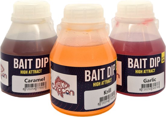 High Attract Bait Dip 'Caramel' - Bruin - 250ml - Karper Lokvoer - Vissen Lokaas - Voor aas/boilies — afbeelding 2