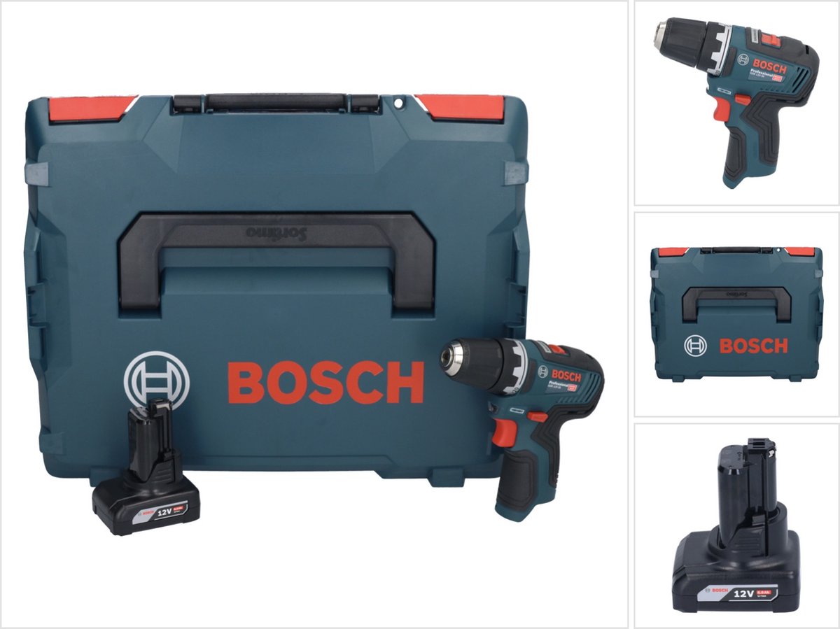 Bosch GSR 12V-35 Professionele accuboormachine 12 V 35 Nm borstelloos + 1x accu 6.0 Ah + L-Boxx - zonder oplader