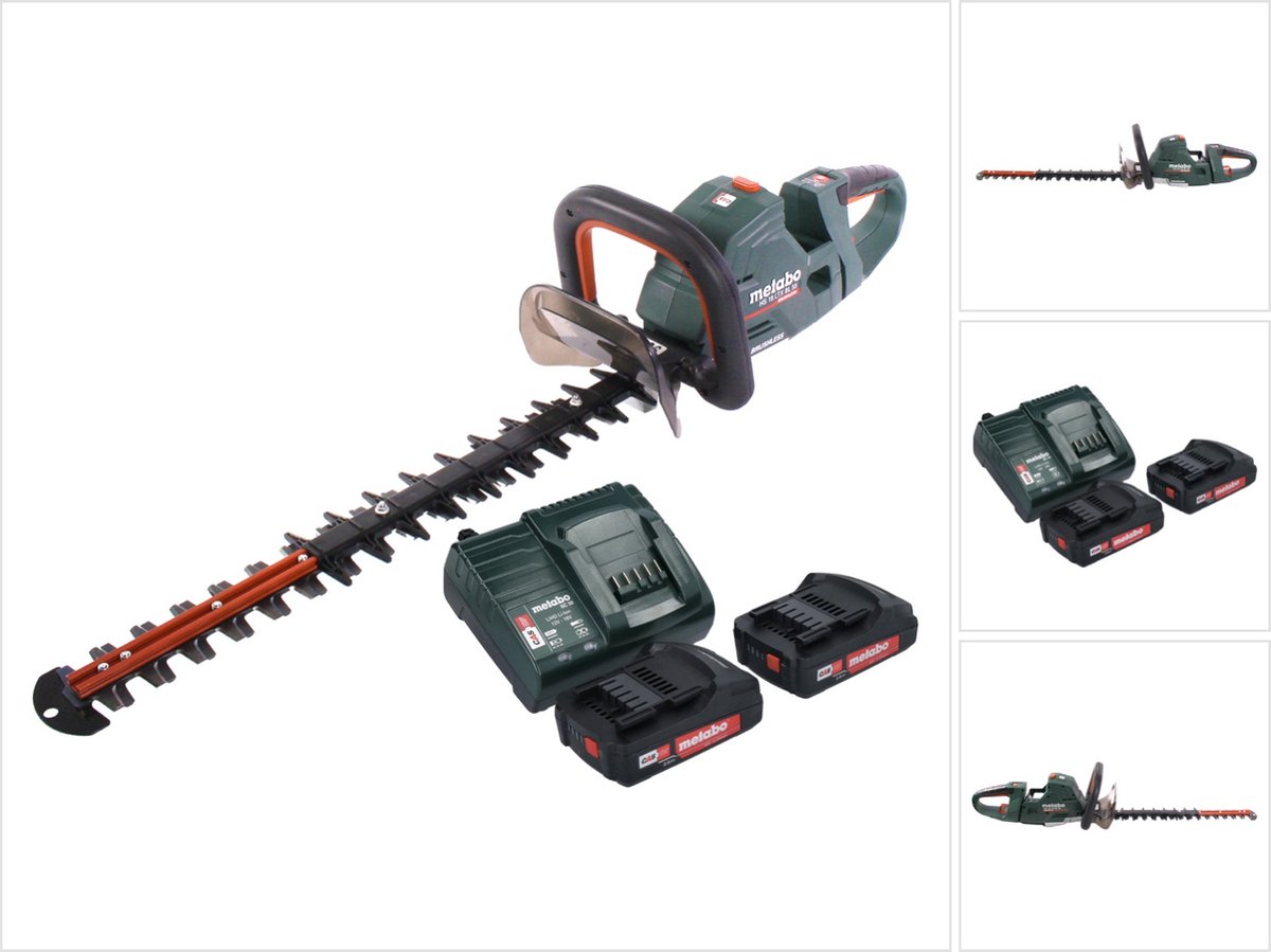 Metabo HS 18 LTX BL 55 accu heggenschaar 18 V 50 cm borstelloos + 2x accu 2.0 Ah + lader