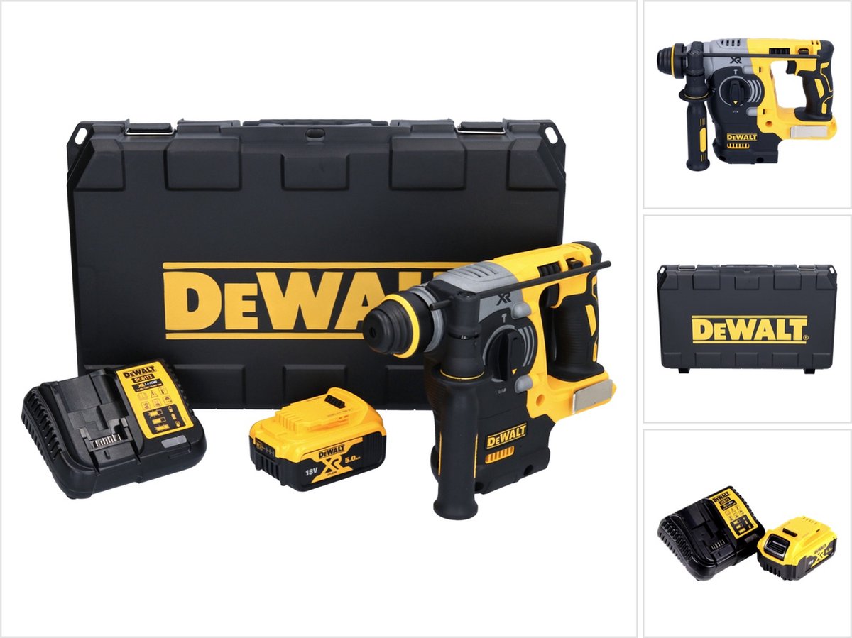 DeWalt DCH 273 P1 accu combihamer 18 V 2,1 J SDS Plus Brushless + 1x accu 5,0 Ah + oplader + koffer