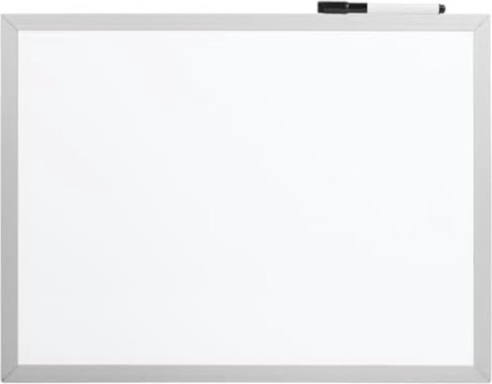 Tableau blanc magnetique 90 x 60 cm avec support marqueurs et gomme