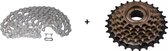 Superpromo Shimano 7v ketting grijs met quicklink + VMT 7 speed vrijwiel freewheel 100% Shimano compatibel COMBIDEAL