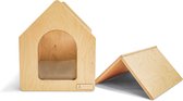 Rico houten huis - L - natuurlijk - houten hondenmand voor binnen - Houten hondenhuis