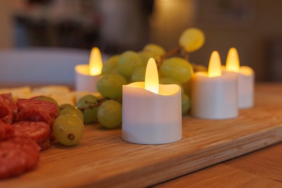 Cire/bougies à réchaud LED rechargeables 105 heures étanche blanc chaud (6 pièces) DORSETTO avec télécommande