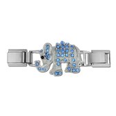 Schakel - Bedel - Charm - Olifant - 9mm - Geschikt voor - Nomination armband - Italiaanse Schakelarmband - Aqua