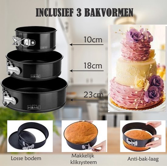 AZOMKER Taartaccessoires, bakaccessoires, draaibare taartschaal, bakset, taartdraaiplateau, spuitmondenset, taartaccessoireset, bakvormset, taartvorm (442 stuks