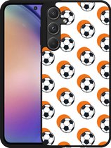 Cazy Hardcase Hoesje geschikt voor Samsung Galaxy A55 Soccer Ball Orange