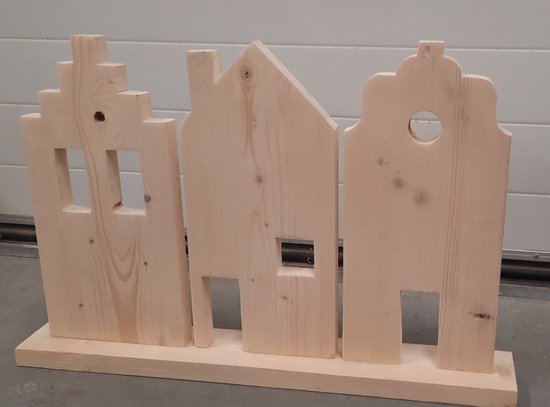 Decoratie huisjes van nieuw steigerhout op voet - Steigerhouten huisje op standaard - huis van hout - 65cm breed