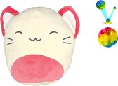Happy Shop Store Kawaii - Squishy - knuffel inclusief moonball stuiter moon bal - Nieuw Nasa Bal - Squish Knuffel Knuffels - 19 cm tot 23 cm - Moonball nieuw 2024 rainbow kleur met led