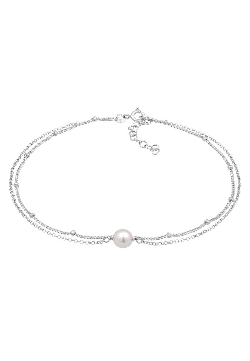 Elli - Enkelbanden - Dames enkelbandje laagje kralen met schelpkern parel in 925 sterling zilver verguld - Dames