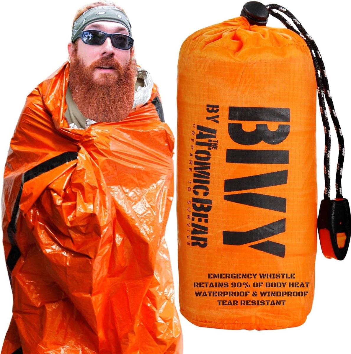 Orange Tente De Vie Abri De Survie D'urgence, Survie Sac De Couchage D'urgence, Utiliser Comme Tente De Survie Abris D Urgence Tente Tube Survie Tarp