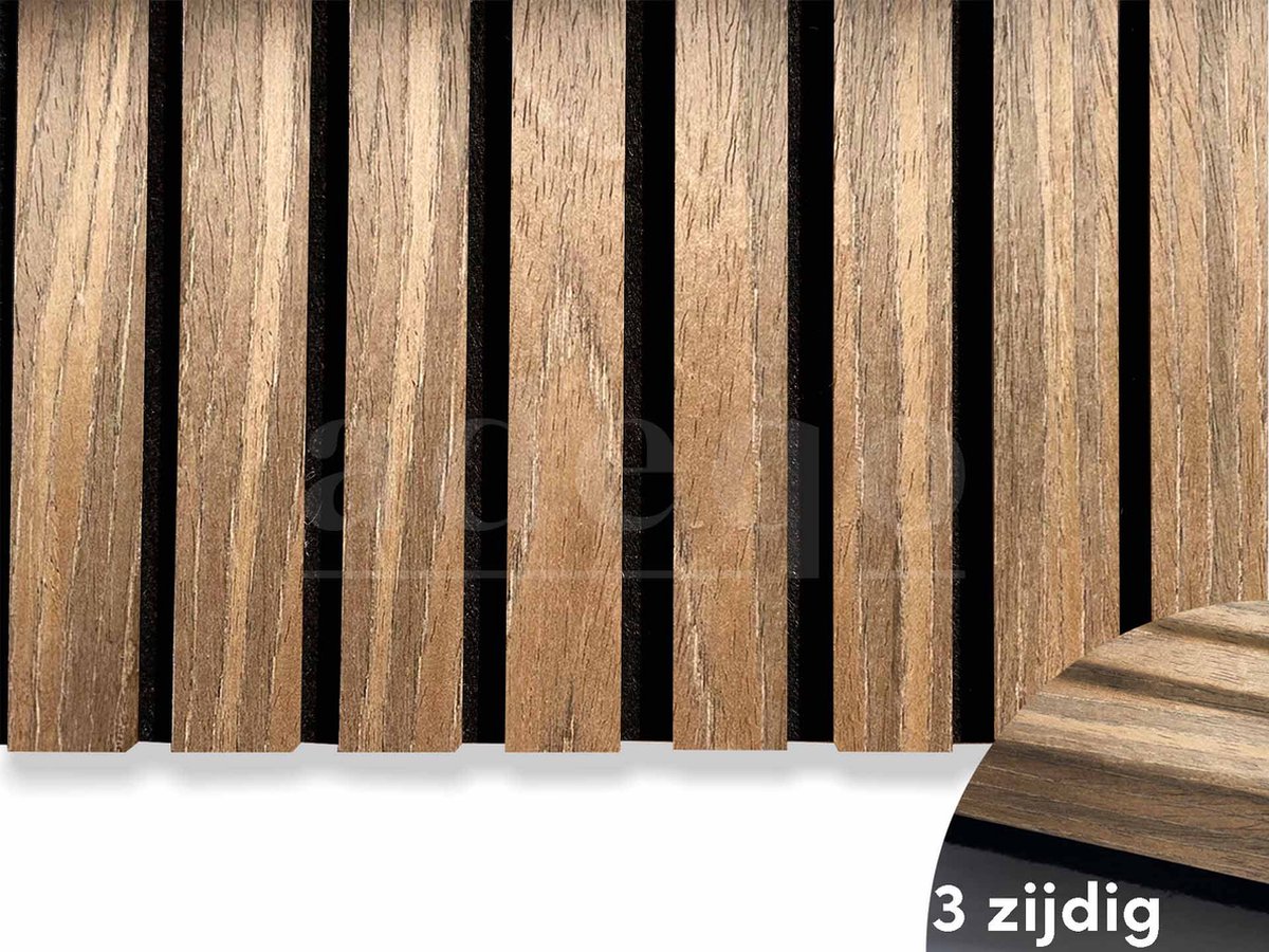 Adeqo Akupanel - Akoestische panelen - Bruin Eiken 300 x 60