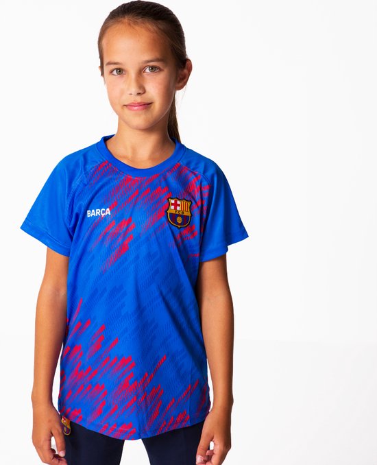 FC Barcelona Voetbalshirt Kids - Blauw - Maat 128 - Sportshirt Kinderen - Blauw