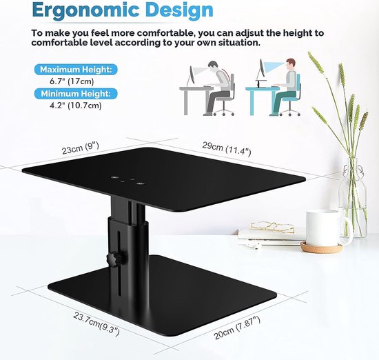 Monitorstandaard verhoger, metalen computerstandaard - Dual Monitor ...