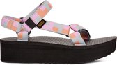 Teva FLATFORM UNIVERSAL - Dames Sandalen - Zwart/Roze/Oranje - Maat 40