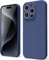 Hoesje met Camera Bescherming Geschikt voor Apple iPhone 15 Pro | Back Cover | Dun | Flexibel TPU | Donkerblauw