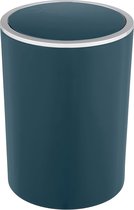Poubelle à couvercle pivotant, capacité 5 litres, poubelle de salle de bain avec couvercle en plastique, sans BPA, 18,5 x 25,5 cm, vert foncé
