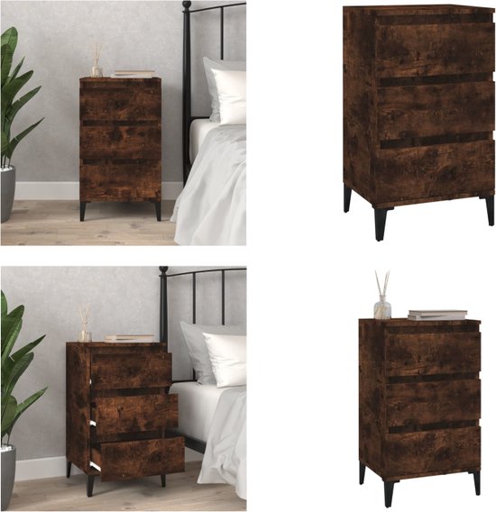 vidaXL Nachtkastjes 2 st 40x35x70 cm bewerkt hout betongrijs vidaXL Nachtkastjes 2 st 40x35x70 cm bewerkt hout betongrijs