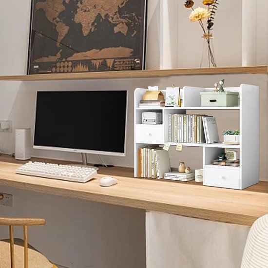 Mtlavishness Bamboehout Uitschuifbaar Bureau Tafelblad Boekenrek
