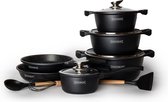 Bol.com Royalty Line® BS1010 Pannenset Inductie - 10 Delige Pannenset Met Marmeren Coating - Met Afneembare Handvaten - PFAS-Vri... aanbieding
