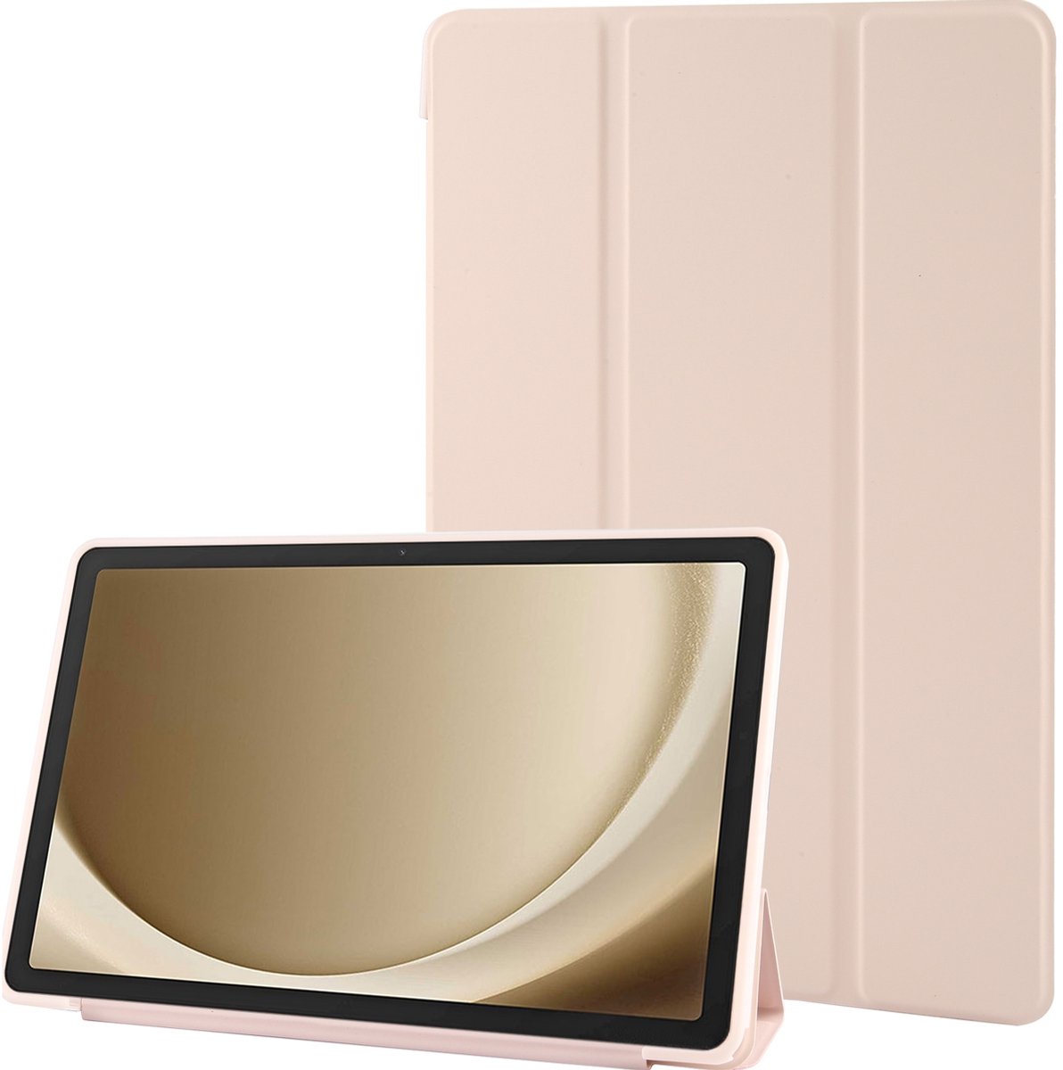 Mobigear Tablethoes geschikt voor Samsung Galaxy Tab A9 Plus (2023) Hoes | Mobigear Tri-Fold Gel Bookcase - Roségoud