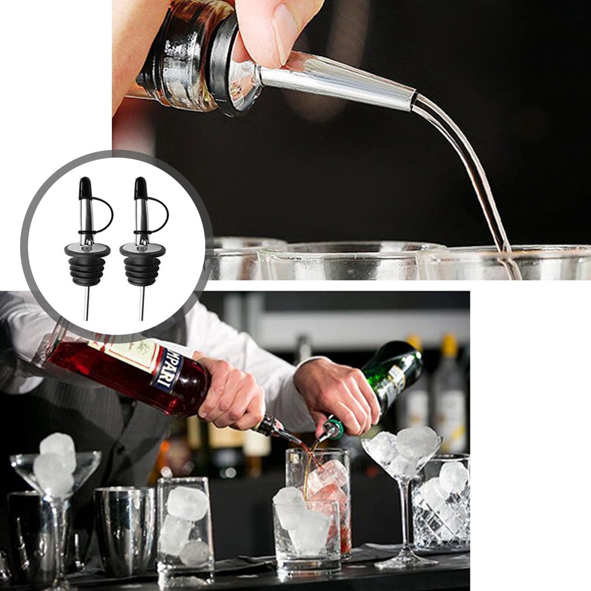 Set De 2 Doseurs Cocktail (Jigger) - 2cl Et 4cl, Acier Inoxydable 304, Pour Bar à Domicile - 5